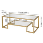Hudson&Canal - Table basse rectangulaire Athena 45" L - Laiton-9