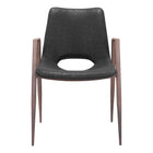 Zuo - Desi Chaise de salle à manger - Noir/Noyer - Ensemble de 2-Confort moelleux et matériaux durables