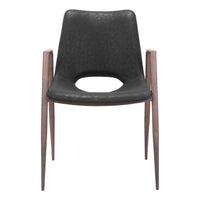 Zuo - Desi Chaise de salle à manger - Noir/Noyer - Ensemble de 2-Confort moelleux et matériaux durables