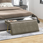 HOMCOM - Banc de rangement rembourré pour bout de lit - beige-Couleur : Beige 
