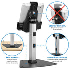 Mount-It ! - MI-3785 Support universel pour tablettes avec serrure-Les caméras avant et arrière sont accessibles