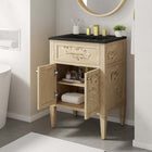 Modway - Elysian 24" Vanette de salle de bain - Burl noir-Charnières de cuisine dissimulées
