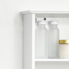 Kleankin - Armoire de salle de bain murale avec miroir et trois étagères - blanc-Porte magnétique avec une forte aspiration, empêchant les objets de tomber 