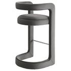 Modway - Winslow Performance Velvet Tabouret de bar - Storm Gray-Entièrement assemblé