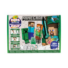 Crayola - Ensemble d’activités POPS 3D Minecraft-ACTIVITÉ DE COLORIAGE : Comprend 18 marqueurs Pip-Squeaks Skinnies lavables, 3 pages de personnages à construire, 3 pages POPS à découper, 3 feuilles d'autocollants, 2 arrière-plans recto-verso, 1 page d’éléments autoportants, 2 feuilles d'instructions et 1 feuille de ruban adhésif