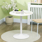 HOMCOM - Table à manger ronde avec patin antidérapant pour salon - blanc-La taille deux places est idéale pour l'installer dans votre petite cuisine ou salle à manger 