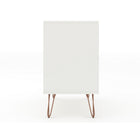 Manhattan Comfort - Rockefeller commode 3 tiroirs style milieu du siècle 35,24" - blanc - lot de 2-10