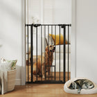 PawHut - Porte pour animaux de compagnie 41" avec porte de passage-Cette barrière de sécurité pour escaliers permet à la porte de s’ouvrir dans les deux sens