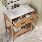 Modway - Zaire 30" Vanette de salle de bain - Blanc naturel-Jambes effilées