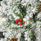 HOMCOM - Sapin de Noël artificiel 7 - 5' forme crayon enneigé - ouverture automatique-Les branches ignifuges ne risquent pas de prendre feu ou de causer de graves dommages domestiques 
