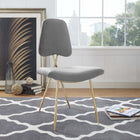 Modway - Ponder Performance Velvet Fauteuil d’appoint de salle à manger - Gris-Revêtement en velours de performance