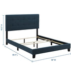 Modway - Amira Tissu rembourré Lit plein, Azure-Rembourré dans un tissu polyester