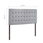Modway - Tinble Tissu rembourré Tête de lit Queen, Gris ciel-Boutons profondément encastrés