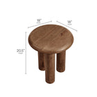 Modway - Mavina Bois de manguier Table d’appoint - Noyer-Table d’appoint ronde