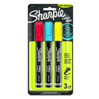 Sharpie - Marqueurs Craie à Effacement Humide - Pointe Moyenne - Couleurs Primaires Variées - Paquet de 3-Créez des marques nettes,  qui attirent l’attention, dans de vives couleurs opaques
