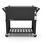 Permasteel - Glacière de patio style mobilier 80 pintes avec séparateur - noire-Le séparateur amovible permet cinq configurations différentes pour s’adapter à vos besoins.