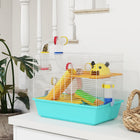 PawHut - Cage pour hamster avec bouteille d'eau 18 po L x 11 po l x 15 po H - bleu clair-Avec une gamelle et un biberon pour simplifier l’alimentation 