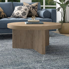 Hudson&Canal - Table basse ron Holm 32" de largeur - Chêne gris vieilli-Fini en chêne gris vieilli aspect bois