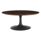 Modway - Lippa Rond de 36 po Bois Table basse - Noyer cerisier noir-Table basse moderne