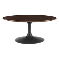 Modway - Lippa Rond de 36 po Bois Table basse - Noyer cerisier noir-Table basse moderne