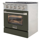 Kucht - 30 po Série KNG Cuisinière Pro Style au gaz propane - Acier inoxydable/Vert olive-Porte de four interchangeable disponible en neuf couleurs