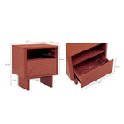 Manhattan Comfort - Ensemble de 2 tables de chevet modernes Ella 100 cm - Terracotta-Des bords lisses et arrondis ajoutent un charme moderne et améliorent la sécurité