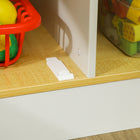 Qaba - Cuisine pour enfants avec lumières et sons réalistes pour tout-petits - blanc-Rangement spacieux avec étagères et armoires pour organiser les jouets 