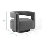 Modway - Spin Coupe Performance Velvet Fauteuil pivotant - Gris-Rembourrage en velours polyester Performance