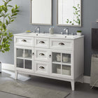 Modway - Isle Double 48" Armoire à coiffeuse de salle de bain - Blanc blanc-Étagère de rangement réglable