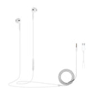 Evry - Écouteurs filaires avec adaptateur USB-C, blanc-Microphone intégré pour des appels mains libres