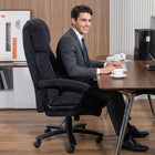 HOMCOM - Fauteuil de bureau grand format pour la maison - capacité de 450 lbs - noir-Le dossier haut soutient l’alignement de la colonne vertébrale et offre du confort 