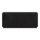 Hudson&Canal - Meuble TV Hanson pour téléviseurs jusqu'à 65 pouces - Grain noir-Une conception de transition accueille des téléviseurs jusqu'à 65 pouces pour votre espace de divertissement