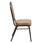 Flash Furniture – Chaise banquet empil Hercules, dos couronne, tissu diamant doré, siège 2,5 po, struct. dorée, 4/pqt-Capacité de poids de 500 lb
