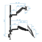 Mount-It! - Support de moniteur réglable, pour écrans jusqu'à 32 pouces, noir-Hauteur du poteau : 28 po