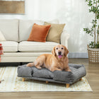 PawHut - Canapé pour chien surélevé et lavable pour grande taille - gris foncé-Le canapé et la housse amovibles facilitent le nettoyage 