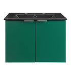Modway - Maybelle 24" Vanité de salle de bain murale - Vert Noir-Vanité de salle de bain moderne