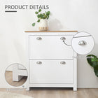 HOMCOM - Armoire à chaussures de couloir avec 2 tiroirs basculants pour 12 paires - blanc-Le dispositif anti-basculement garantit une excellente sécurité 