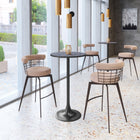 Zuo - Saku Tabouret de bar pivotant - Beige/Brun-Dimensions: 20,5 po L x 24,4 po L x 38,8 po H