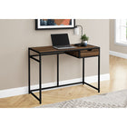 Monarch Specialties - 7574 Bureau 42 po - Faux Bois Brun/Metal Noir-Le cadre en métal élancé au fini noir offre une stabilité et contraste avec les panneaux stratifiés faux bois récupéré brun