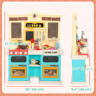 Qaba - Cuisine pour enfants pour tout-petits avec vraies lumières et sons, évier - vert-Comprend 85 accessoires riches pour une créativité sans fin et un plaisir de jeu en groupe immédiat 