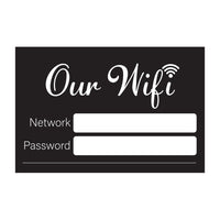 Cosco - Panneau intérieur réinscriptible pour mot de passe Wi-Fi - 6 po x 4 po - Noir et blanc-Ce panneau réinscriptible pour mot de passe WiFi offre un moyen pratique d’afficher clairement les informations réseau pour les invités et visiteurs