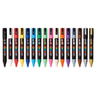 Posca - Marqueurs de peinture à base d'eau - Pointe moyenne réversible (1,8-2,5 mm) - Couleurs assorties - paquet de 16-La pointe en forme de balle offre un meilleur contrôle et une plus grande précision.