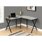 Monarch Specialties - 7196 Bureau - 55 po L/Dessus Gris De Coin/Metal Noir-Dessus en gris avec suffisamment d'espace pour étaler vos documents, placer votre ordinateur portable, une lampe et des accessoires de bureau