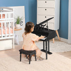 HOMCOM - Piano moderne pour enfants - 30 touches - jouet mini - noir - lot de 2-Peinture de surface sûre pour un jeu sans danger 