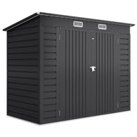 Outsunny - Abri de rangement extérieur 8 x 4 pi - gris-Sept colonnes de support avec poutres transversales et kit de fondation pour une stabilité renforcée
