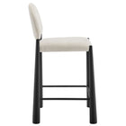 Modway - Hayley Tissu rembourré Tabouret de comptoir - Crème noire-Pieds métalliques effilés avec repose-pieds
