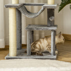 PawHut - Arbre à chat tour à plusieurs niveaux avec maison pour chaton et poteau à griffer - gris-Couleur : Gris 