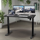 Motionwise - Bureau ergonomique assis-debout à moteur unique série M1 - Noir-Espace de travail spacieux : Profitez d’un plateau solide de 24 po x 48 po recouvert d’un stratifié protecteur de type grain de bois. Cette surface en bois (panneau de particules) offre suffisamment d’espace pour accueillir deux moniteurs, des ordinateurs portables, des imprimantes et d'autres essentiels pour demeurer organisé et productif