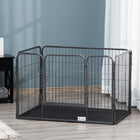PawHut parc pour chien 4 panneaux - clôture pour chien robuste pour utilisation intérieure et extérieure-Fabriqué en tubes d'acier et fils d'acier pour plus de stabilité 