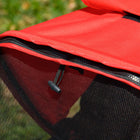 PawHut - Poussette de luxe pour animaux, légère, chariot de voyage pour chien et chat, design pliable à un clic, rouge-Capote réglable à 3 positions et fenêtre en maille pour une bonne circulation de l'air et une meilleure visibilité. 